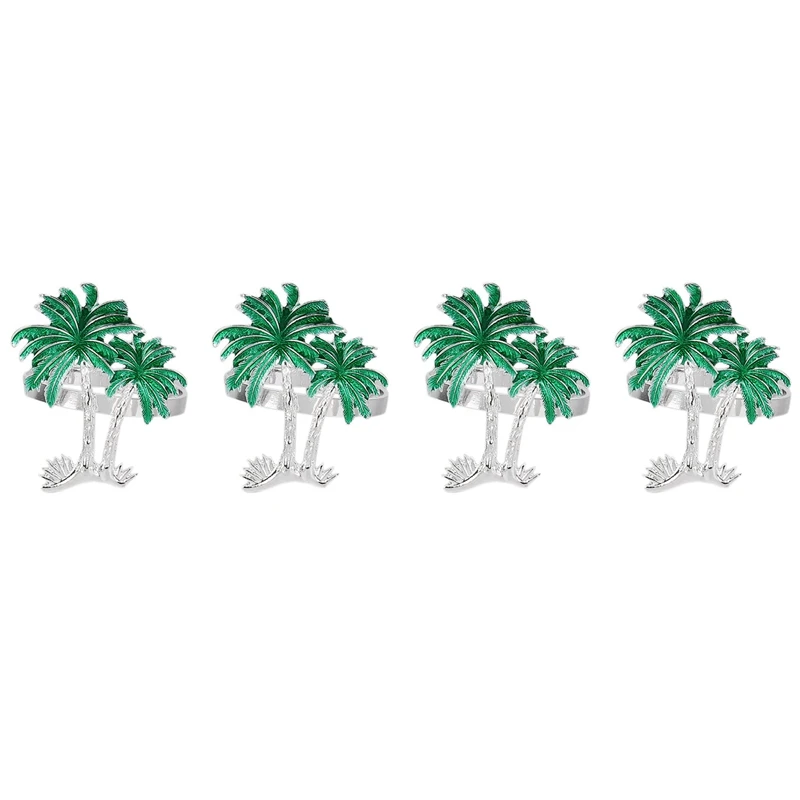 

Кольца для салфеток, набор из 4 лампочек, украшение для праздничного стола на свадьбу, Рождество (кокосовое дерево)