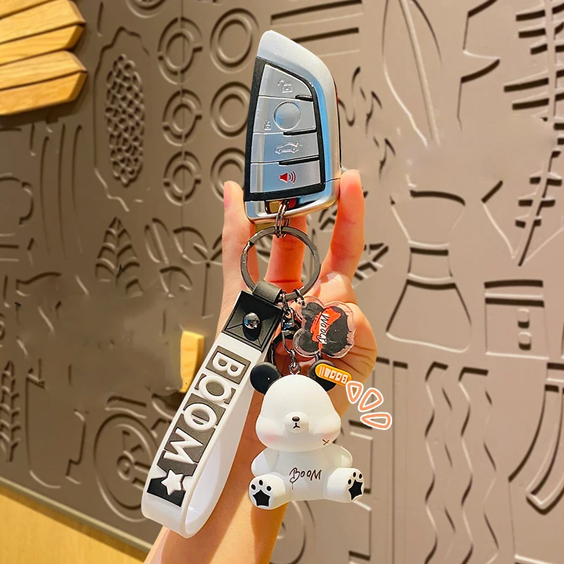 Брелок для ключей женщин милая кукла-Мишка с забавным мультяшным изображением