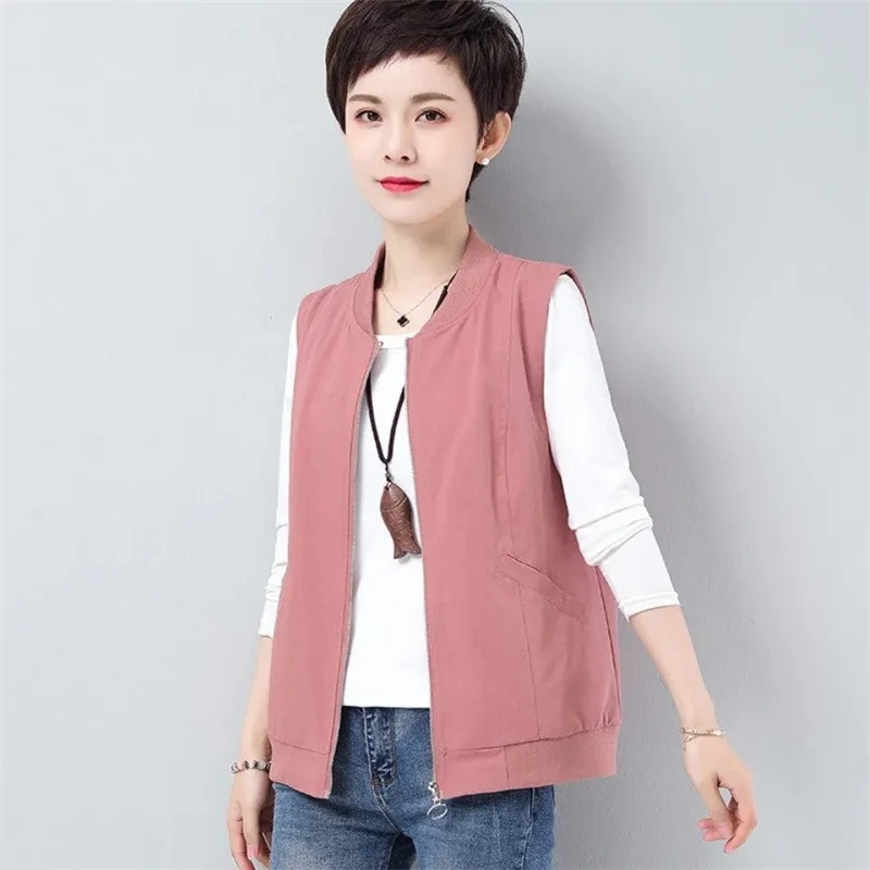 

2023 Double Layer Women Vest Spring Summer Waistcoats Short Loose 4XL Sleeveless Jacket Femme Casual Versatile Vest Horse Jacket
