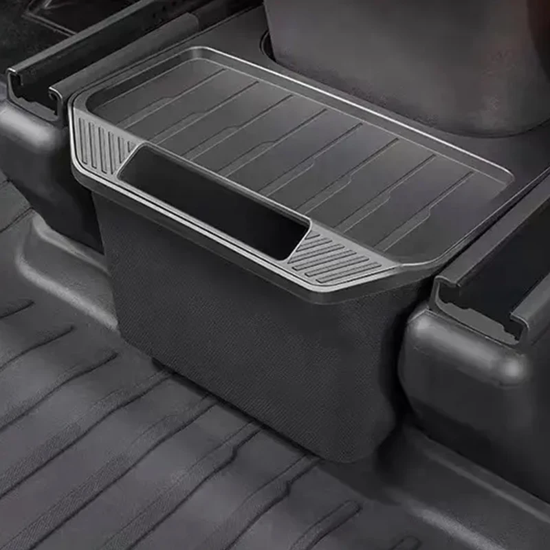 

Rear Center Console Organizer 2nd Row Backseat Trash Can Bin Storage Box Organizer Cup Holder For Model Y Accessories 2020-2023