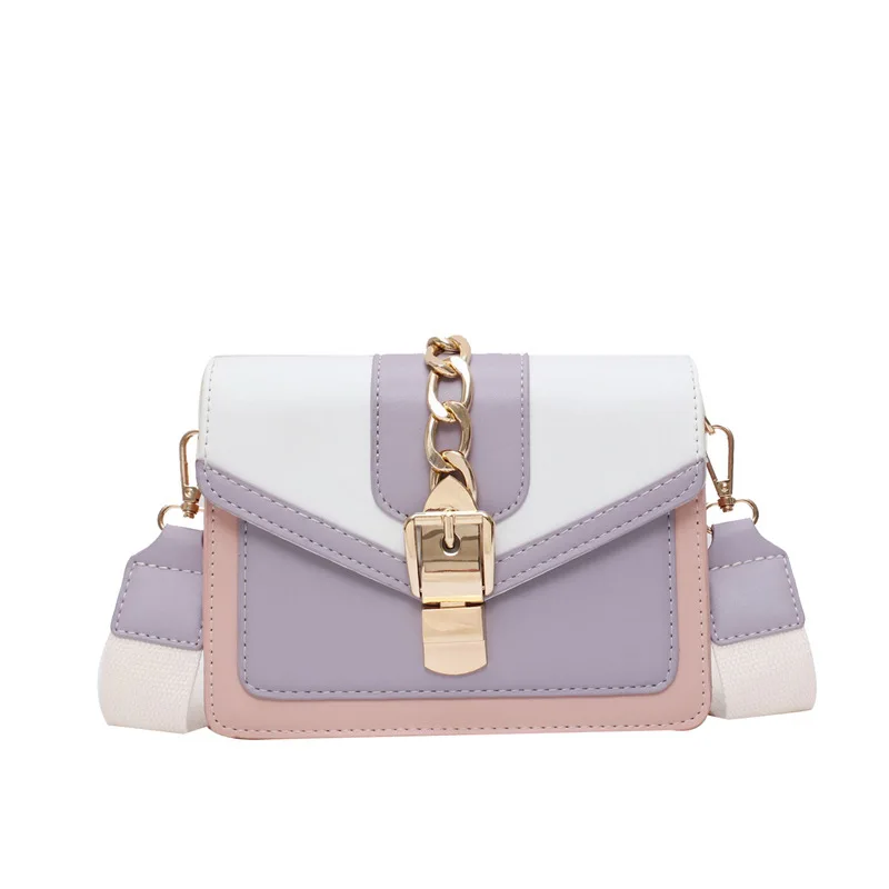 

Fashion Chain Bag 2023 New Handbag Small Fresh and Beautiful Shoulder Bag Simple Contrast Color Crossbody Bag Female Bolsas