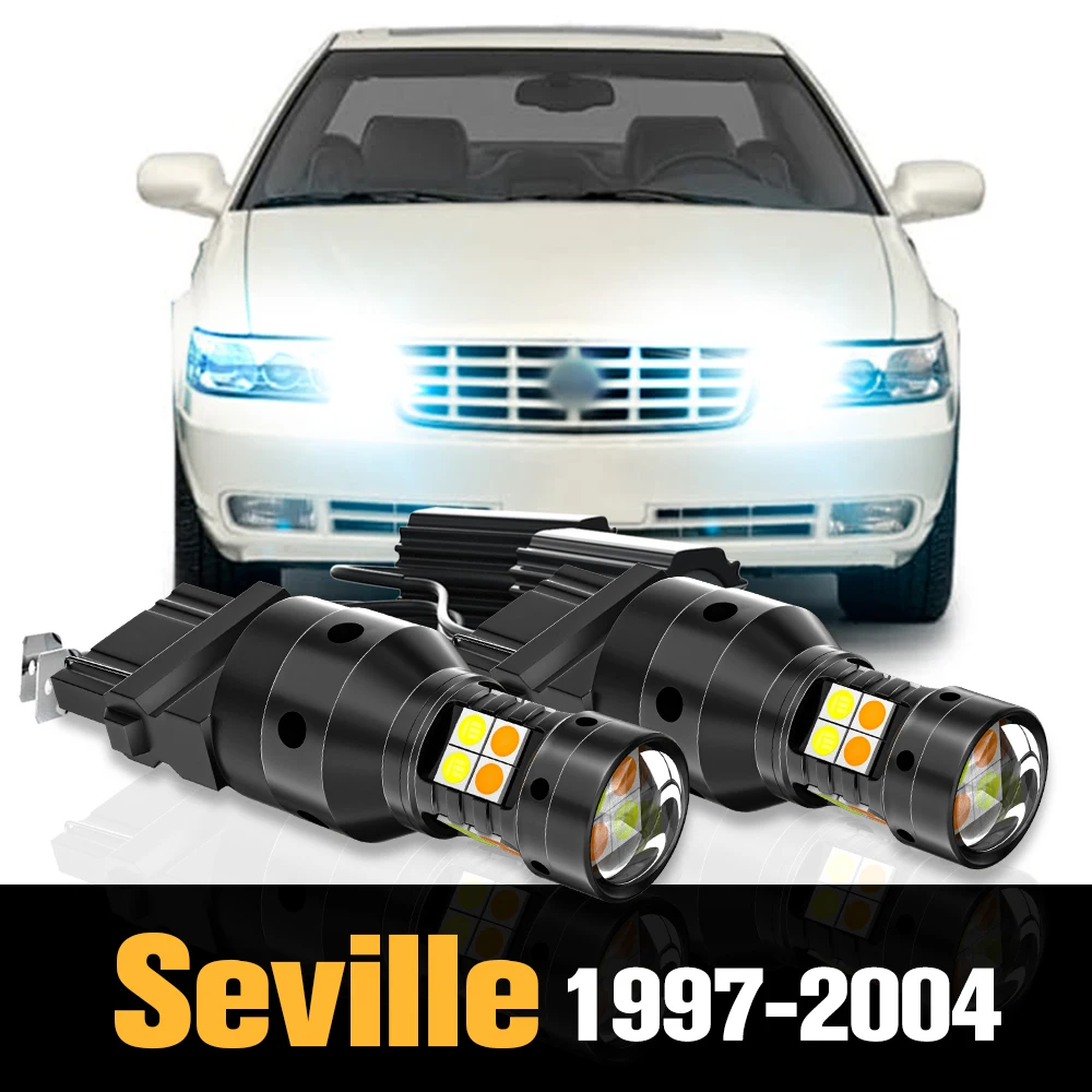

2pcs Canbus LED Dual Mode Turn Signal+Daytime Running Light DRL Accessories For Cadillac Seville 1997-2004 1998 1999 2000 2001