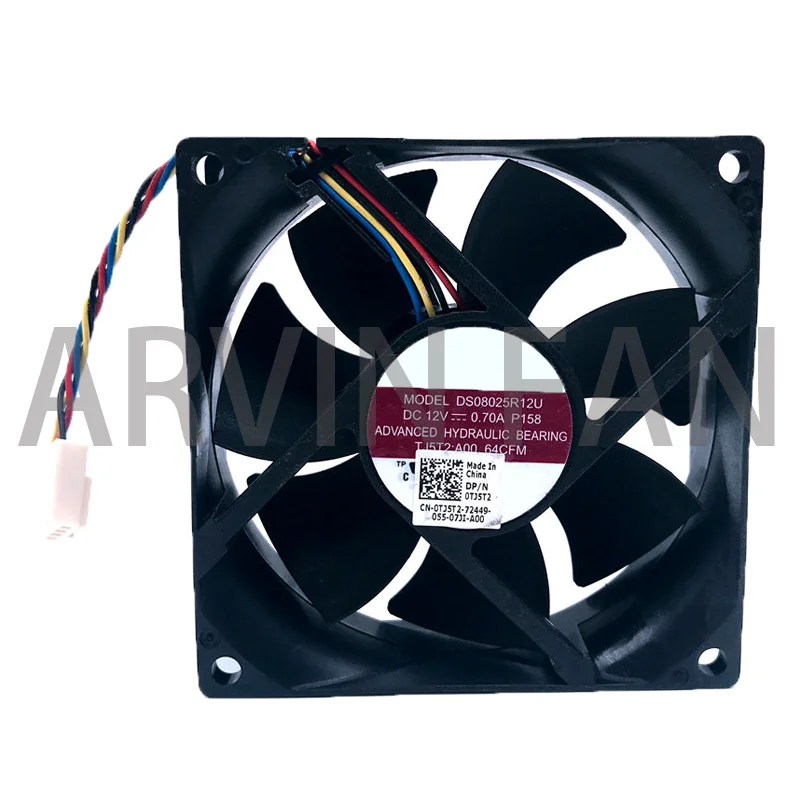 Оригинальный кулер 80 мм 12 В Новый DS08025R12U 8025 8 см 0.70A 64cfm PWM кулер для процессора 80*80*25 мм
