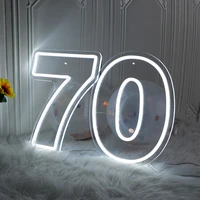 70th birthday led neon sign custom 0 9 led night light sign for birthday decor lets party home backdrop sign birthday gifts