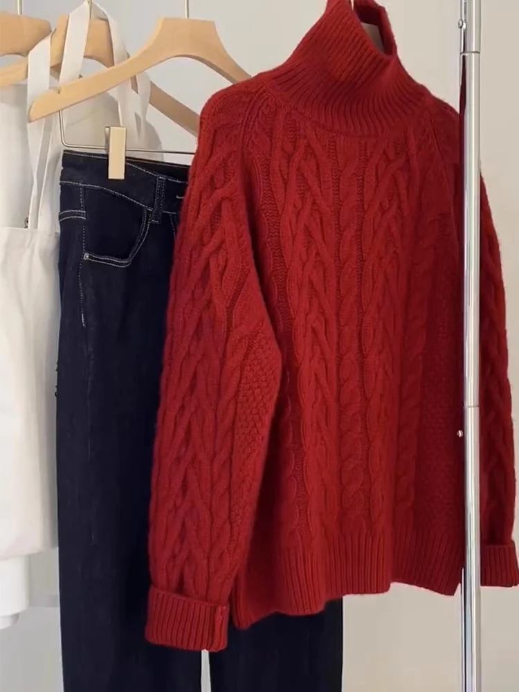 Красный свитер Twist Женский европейский товар Популярный изысканный