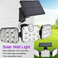 super bright solar lights 138 led wall lamp ip65 waterproof outdoor 3 working modes solar lamp with adjustable head