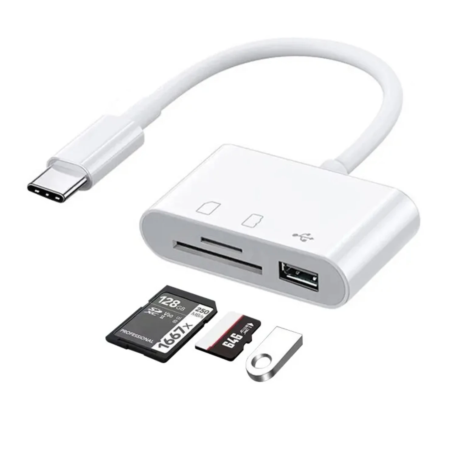 Компактный адаптер Pro Type C для Macbook TF CF SD Устройство чтения карт памяти OTG USB-C —