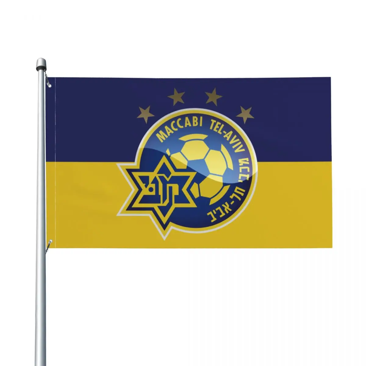 

Maccabi Tel Aviv FC 3x5 Foot Flags Israeli Durable Outdoor Flag Single-Layer Translucent Polyester Flags 4x6 Foot