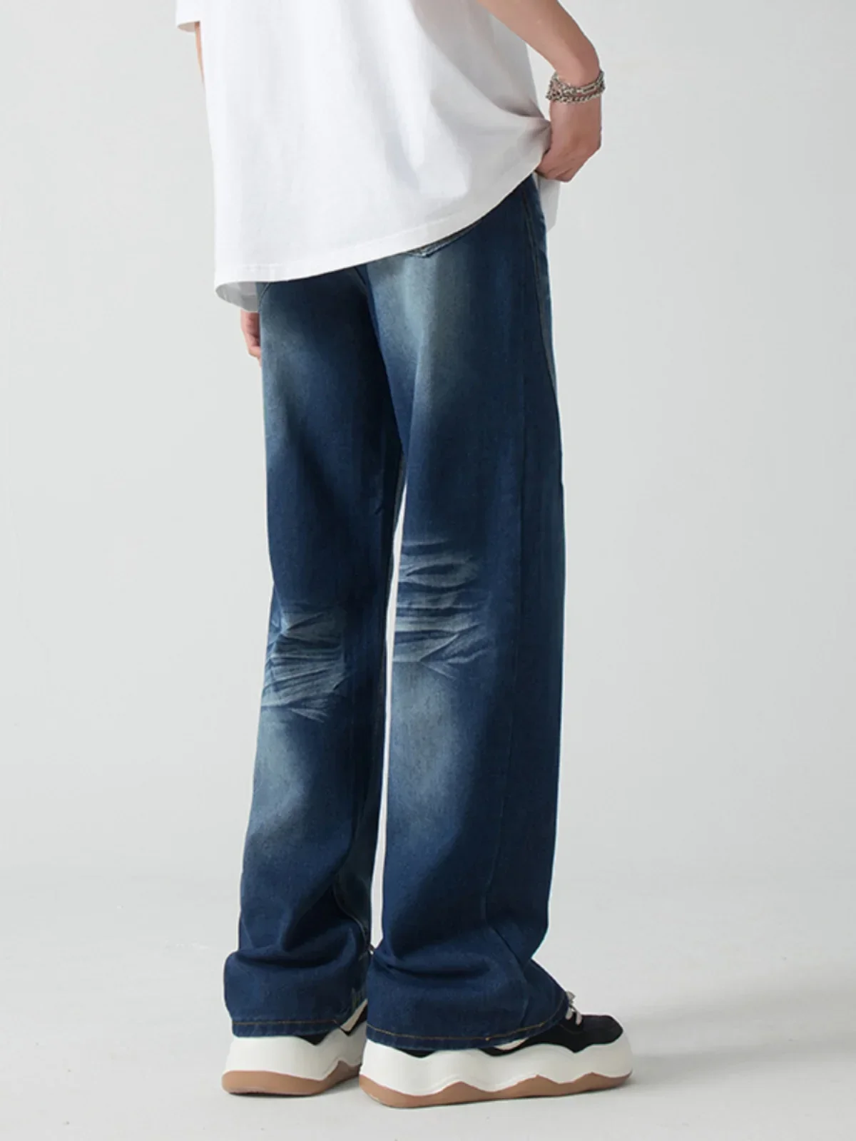 2024 мешковатые джинсовые брюки мужские с широкими штанинами джинсы оверсайз