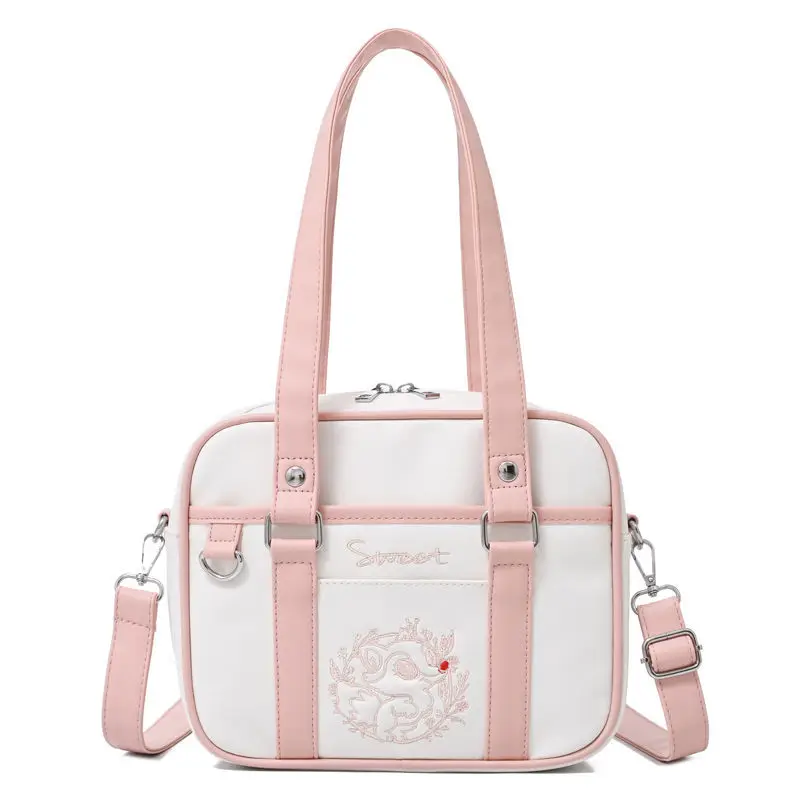 

Xiuya Japanese Preppy Style Shoulder Bag Women Kawaii Girls Lolita JK Uniform Bag Female Fox Embroidered College Satchel Handbag