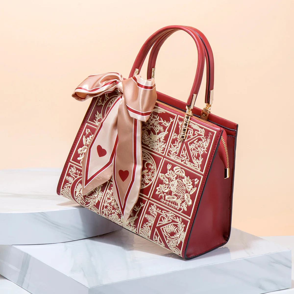 

Embroidered Real Leather Bag Luxury Designer Handbag Women's Bag Genuine Leather Brand Women Handags Fashion Cowhide Female Bag