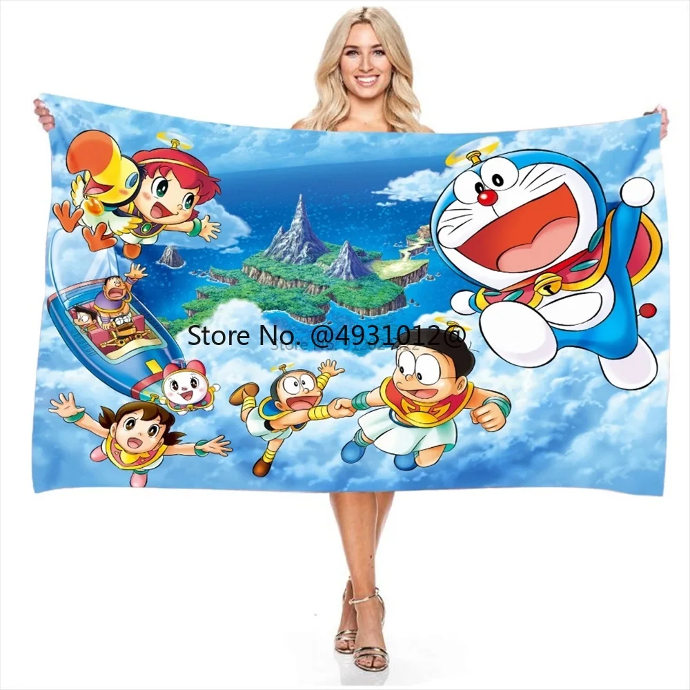 

2023 Cartoon Doraemon Bath Towel Children Boys Girls Outdoor Camping Blanket Digital Printing Microfiber Beach Towel Washcloth