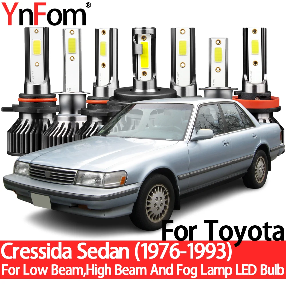 YnFom для Toyota Cressida Sedan 1976-1993 специальный LED набор ламп для передних фар ближнего света, дальнего света, противотуманных фар, автомобильные аксессуары