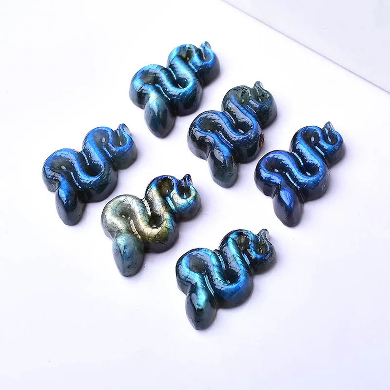 1 шт. натуральный кристалл лабрадорит ручная резьба змея искусственное исцеление