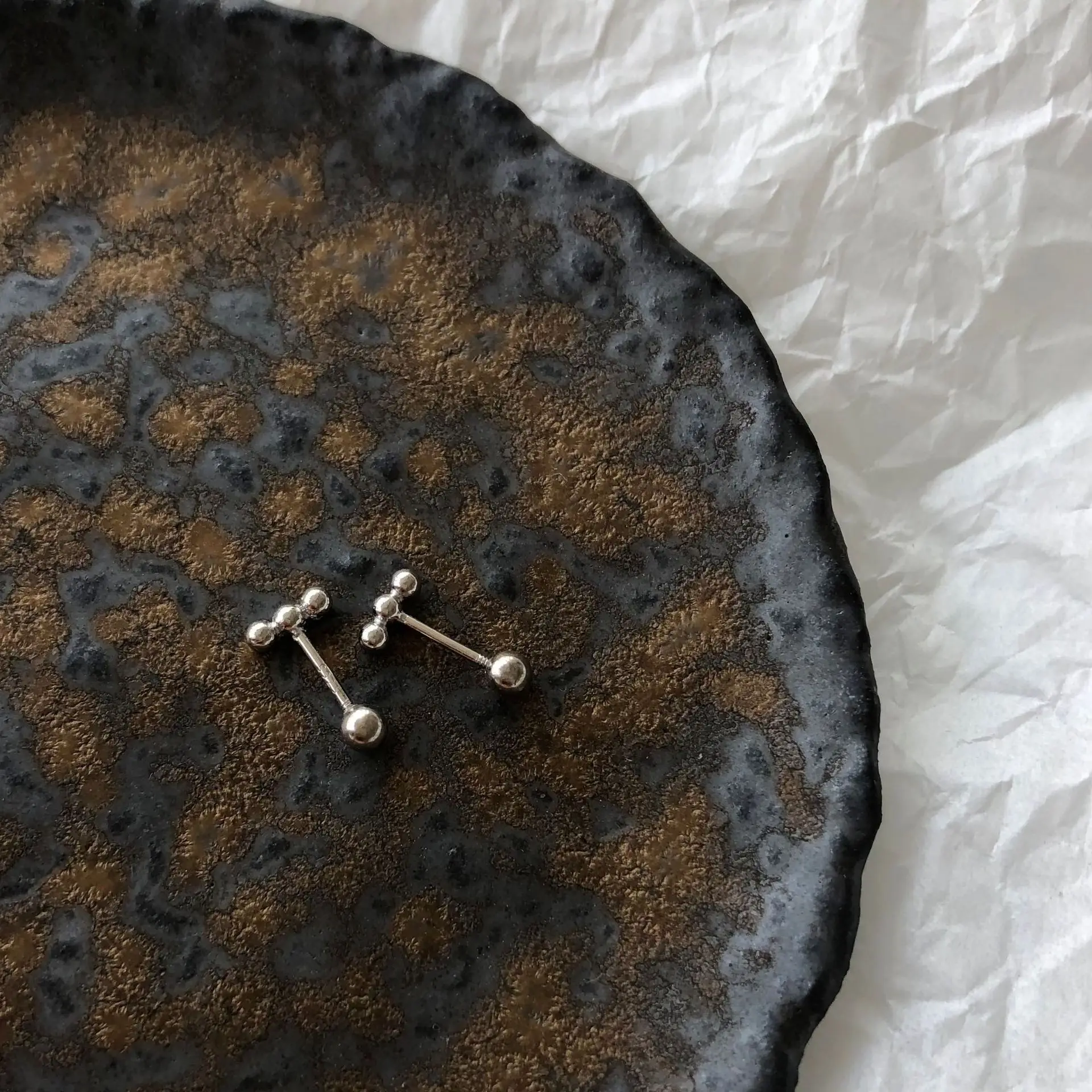 

Женские серьги из серебра 925 пробы с тремя шариками