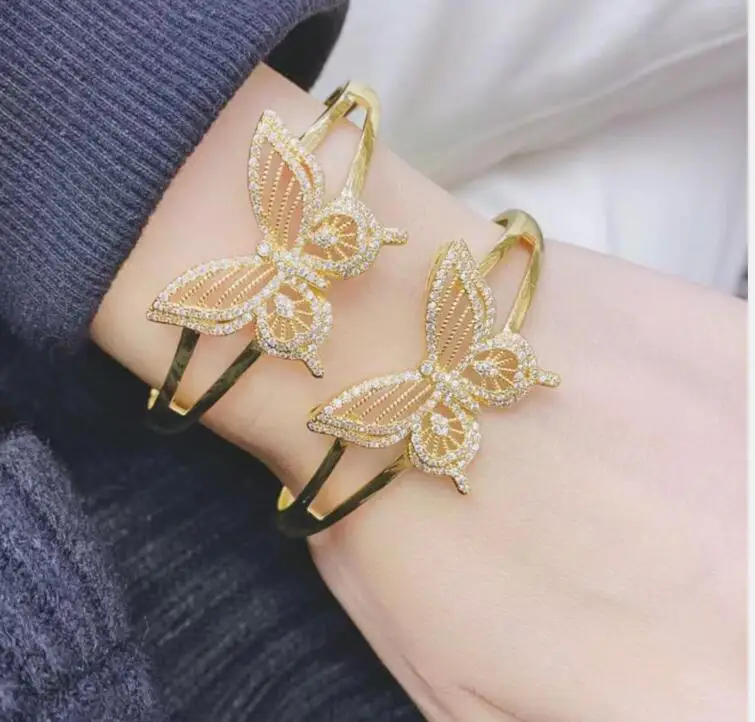

1pcs Fashion Butterfly Charm Bracelets For Elegant Women Cubic Zirconia Snake Bracelet & Bangle Adjustable fs4s