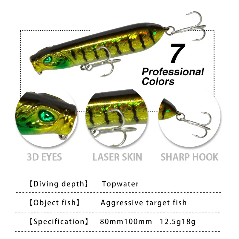 Topwater карандаш Поппер приманки плавающая приманка для морской воды искусственная