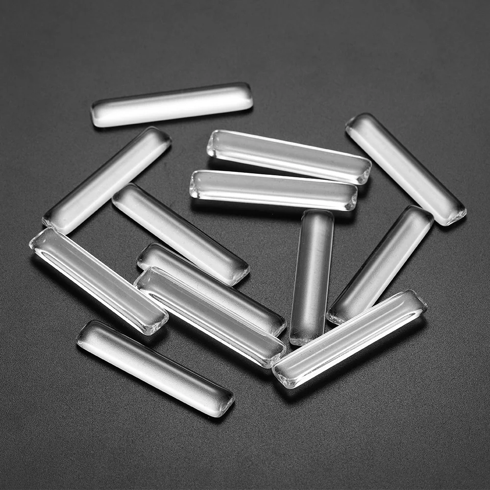 

5 шт./лот прямоугольная прозрачная стеклянная фурнитура с плоским основанием подходит для кабошона размером 10*50 мм комплектующие для рукоде...