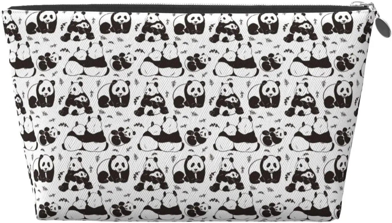 Милая косметичка с пандами женские дорожные туалетные принадлежности кожаная