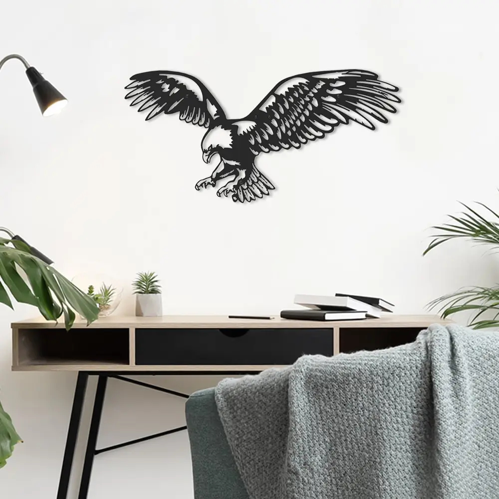 Eagle Quality Metal illustrated Wall art Stylish Frame Room Picture interior Decorative Stainless Decoration Painting