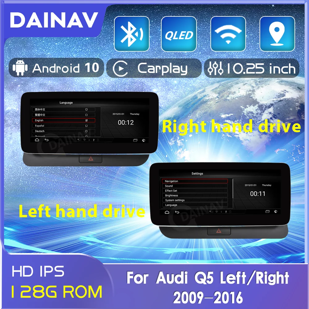 

Android Car Radio For Audi Q5 2009-2018 Left Right wheel GPS Navigation Auto Head unit Multimedia Player Stereo Display Receiver