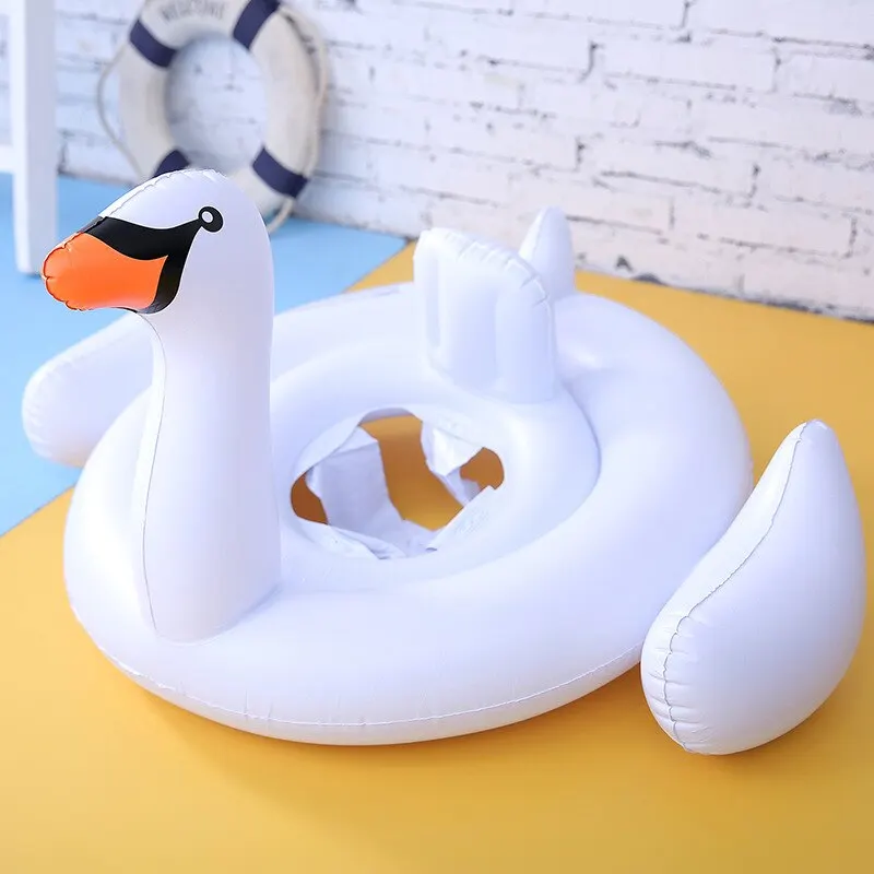 

QU 0-5 Year Old Swimming Pool Baby Children Boys Girls Flamingo Sitting Circle White Swan Floating Circle Swimming Pool