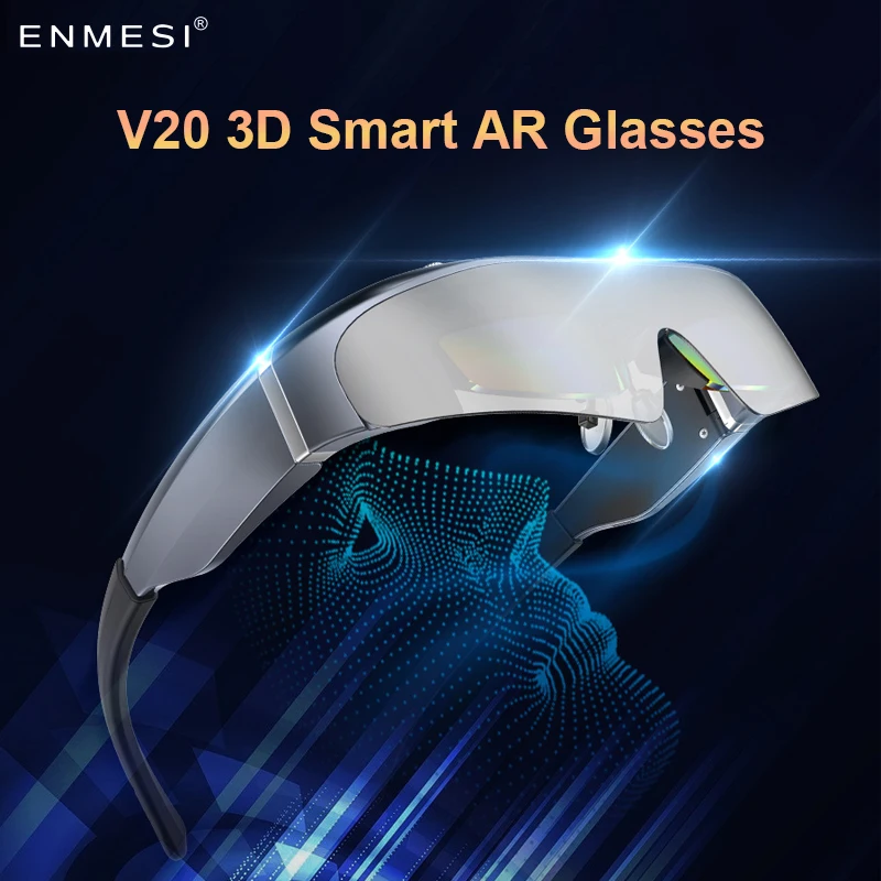 

ENMESI V20 3D AR Smart Glasses 4K 200 Inch Max Screen VR All-in-One With Dual FHD Micro-OLED&0-500° Myopic Ddjustment for Phones