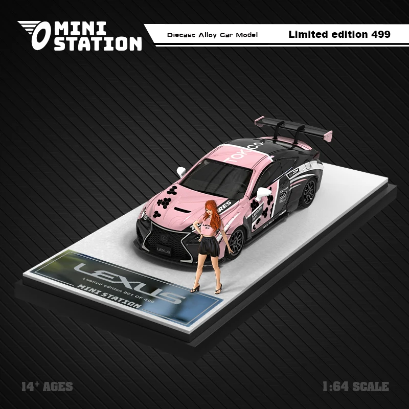 

**Pre-order ** Mini Station 1:64 Lexus JDM PinkBlack Diecast Model Car