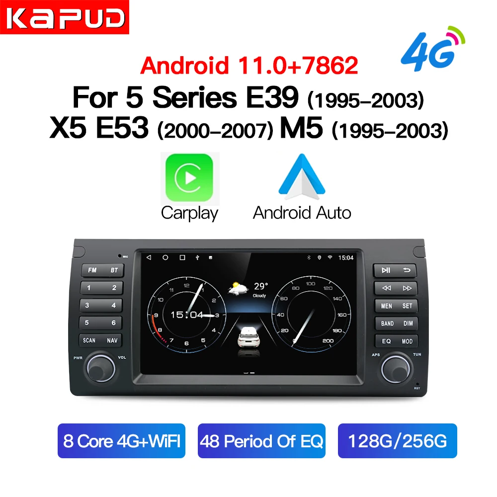 Автомобильный мультимедийный плеер Kapud Android 11 0 7 дюймов навигация для BMW X5 E53 M5