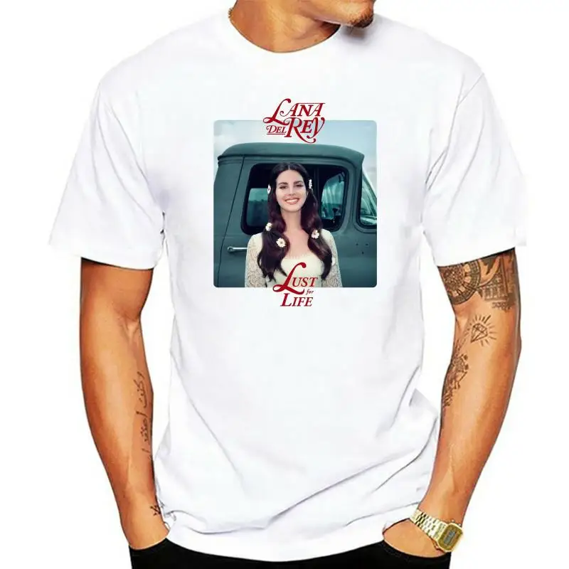 

Мужская белая футболка с изображением альбома «Лана Дель Рей»