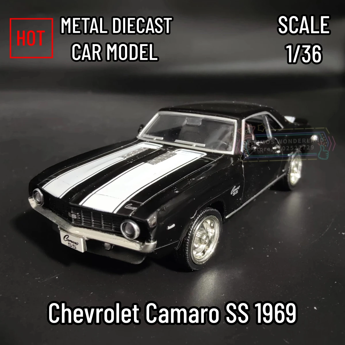 Миниатюрный металлический литой Chevrolet Camaro SS 1969 модель автомобиля