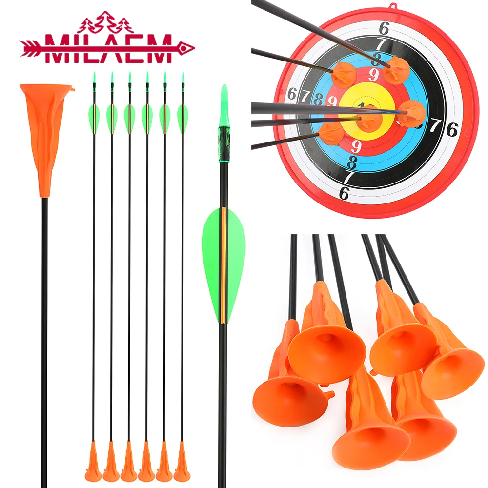 

6/12pcs 30'' Archery Sucker Arrow OD6mm Safty Fiberglass Arrows Children Beginner Outdoor Practice Shooting Sport Accessories