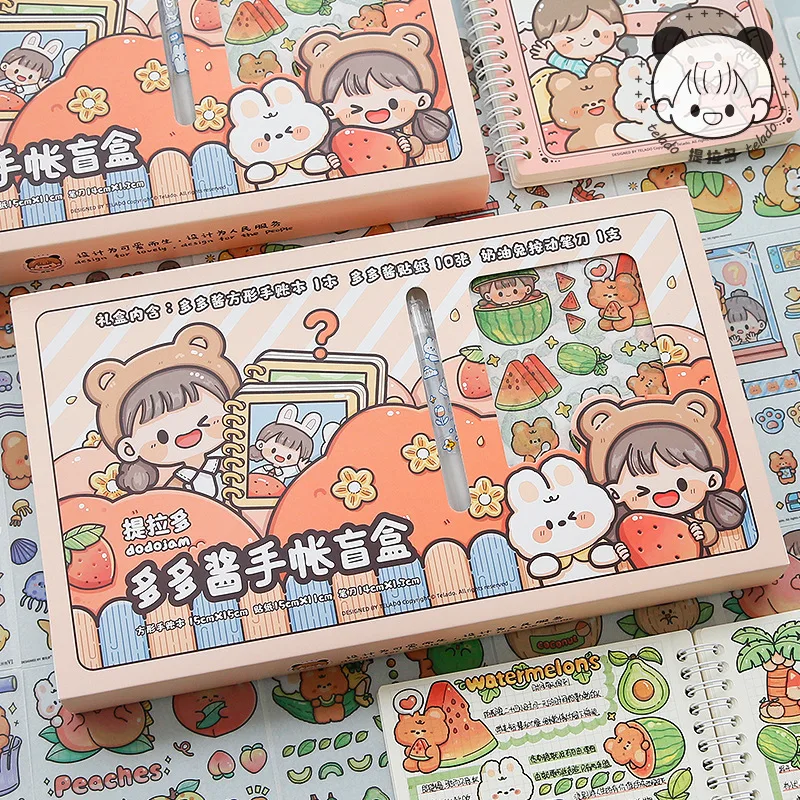 

12 Pcs/set Kawaii Rabbit Girl Stationery Blind Box Notebook Decorative Stickers Scrapbooking Label Diary Cup Journal Planner