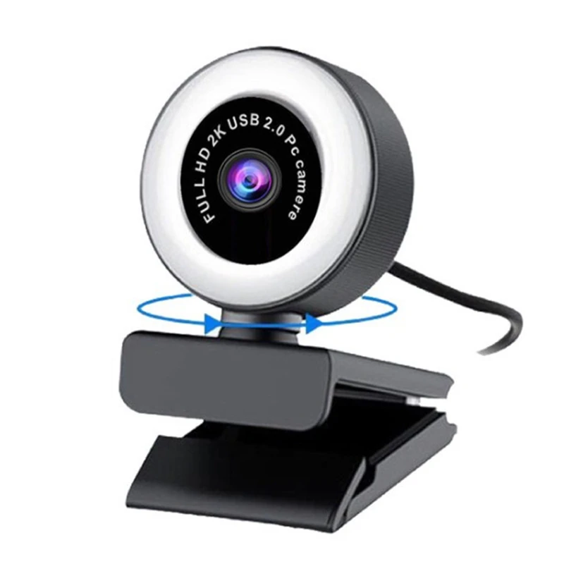 

5MP HD Webcam With Microphone LED Web Camera For Computer PC Video Recording Webcams Auto-Focus Adjustable Base Cam USB