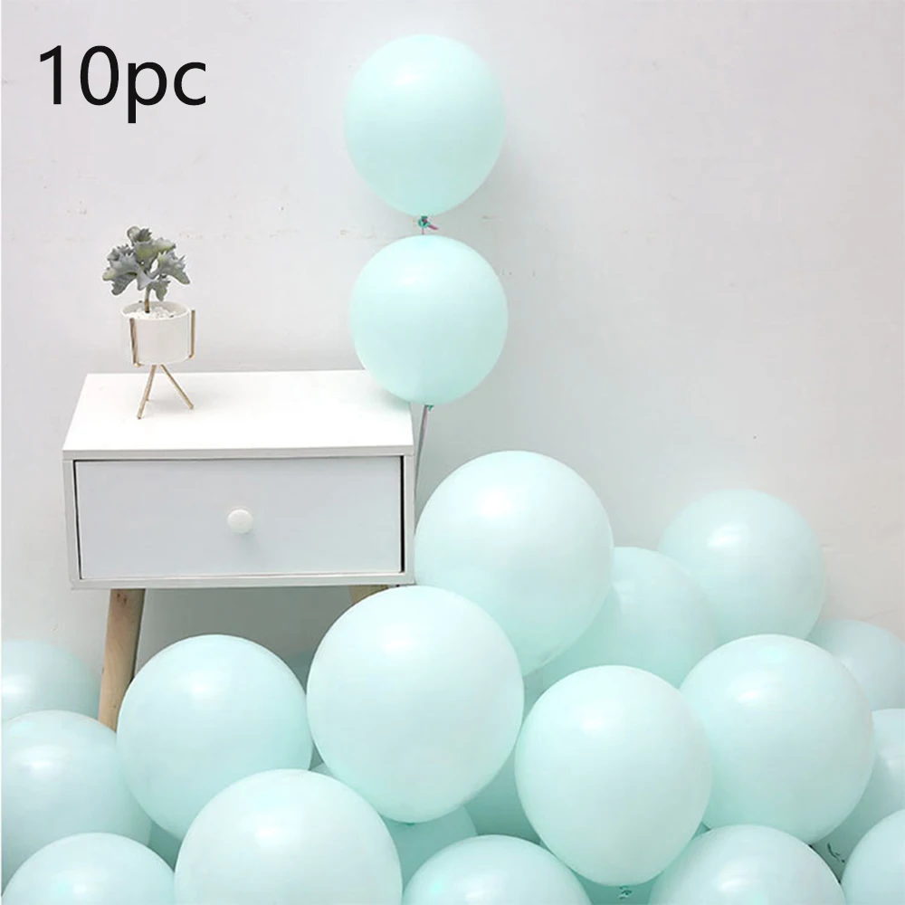 Латексные шары Макарон одноцветные металлические шарики с конфетти синего цвета