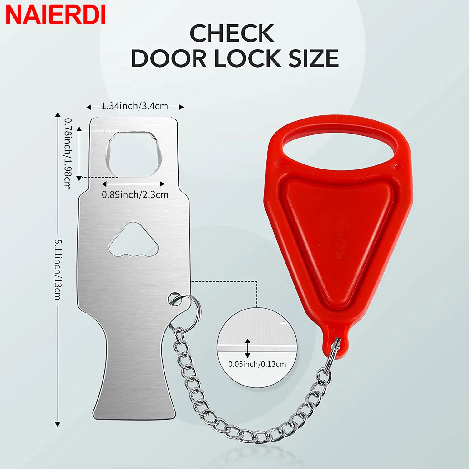 NAIERDI портативная дверная защелка металлический замок противокражный