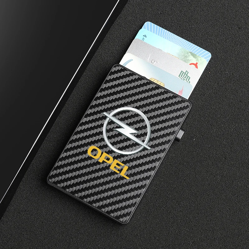 

RFID-защита от кражи из углеродного волокна, роскошный идентификатор, внешний кредитный выдвижной кошелек для Opel Astra corsa insignia Mokka Vectra Vivaro