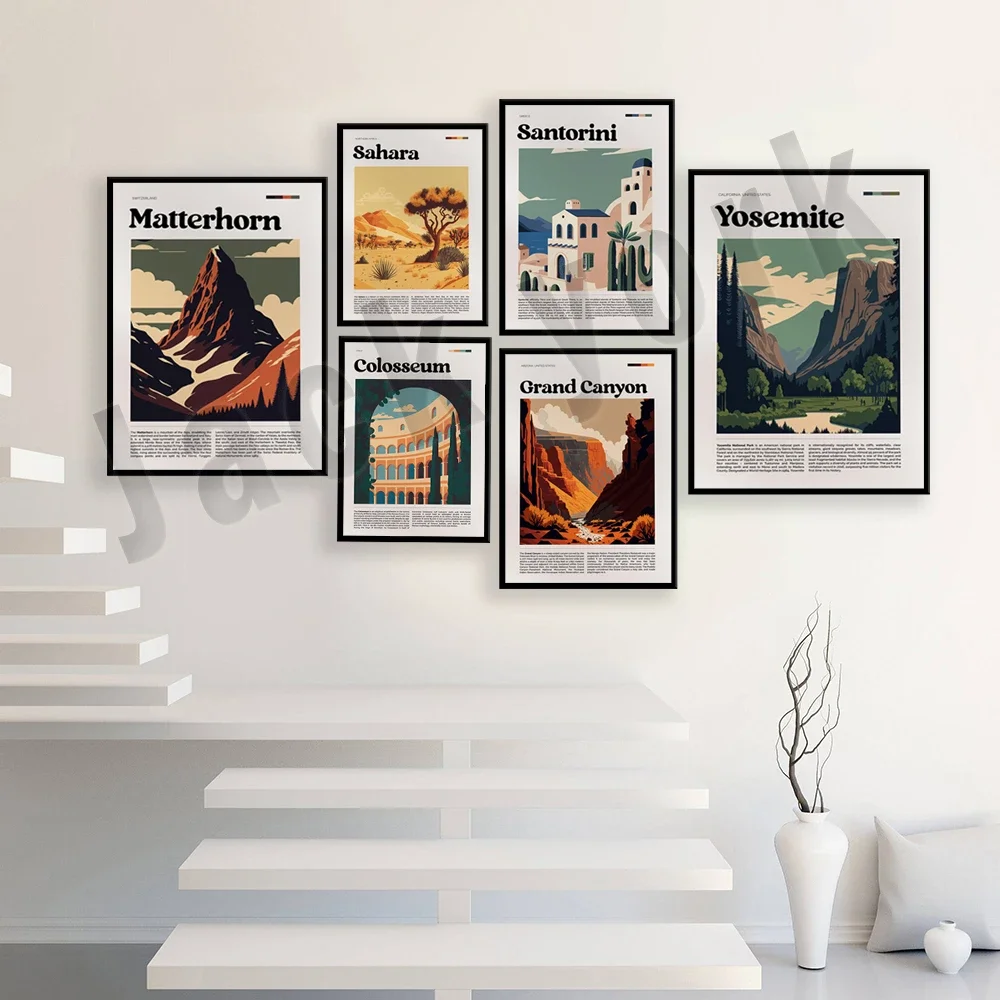 Постер Zhongling в виде пагоды Японии Аризоны Сахары Африки Египта Судана Ирландии