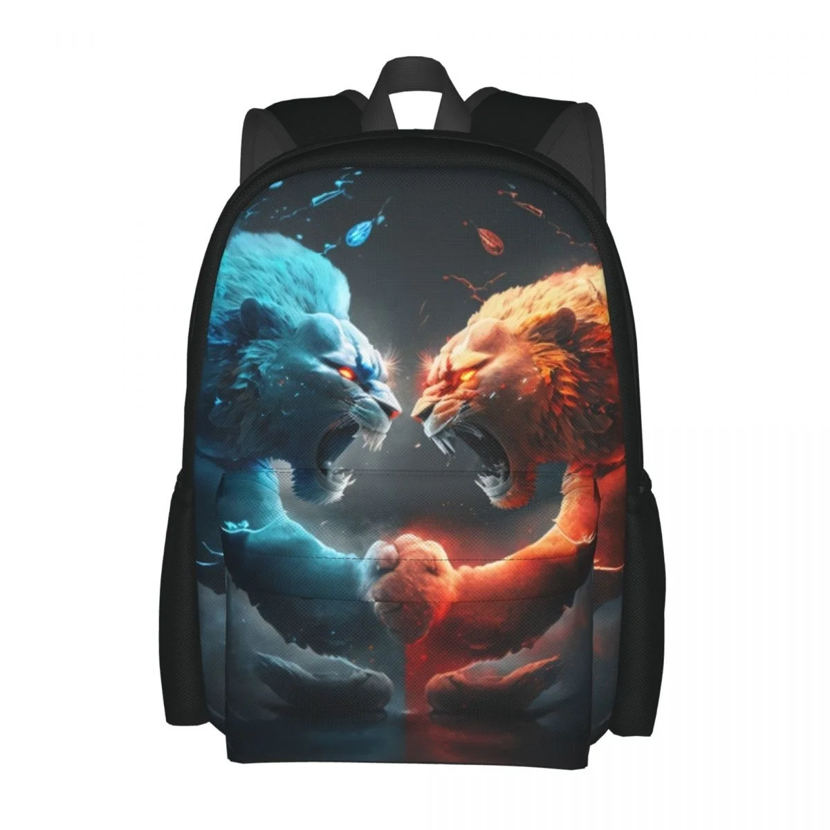 

Lion Backpack Power Yin Yang Style Elegant Backpacks Women Men College Soft High School Bags Design Rucksack