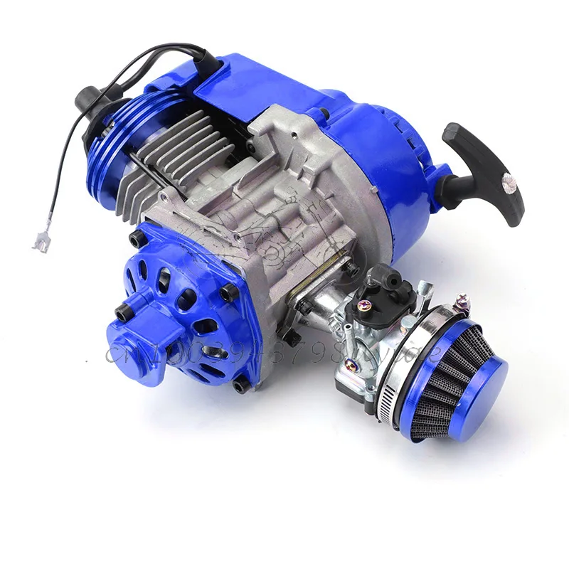 

Синий Карманный 2-тактный двигатель для мотоцикла, запуск двигателя для картинга, внедорожник, бензиновый скутер, Мотокросс, аксессуары для фототехники