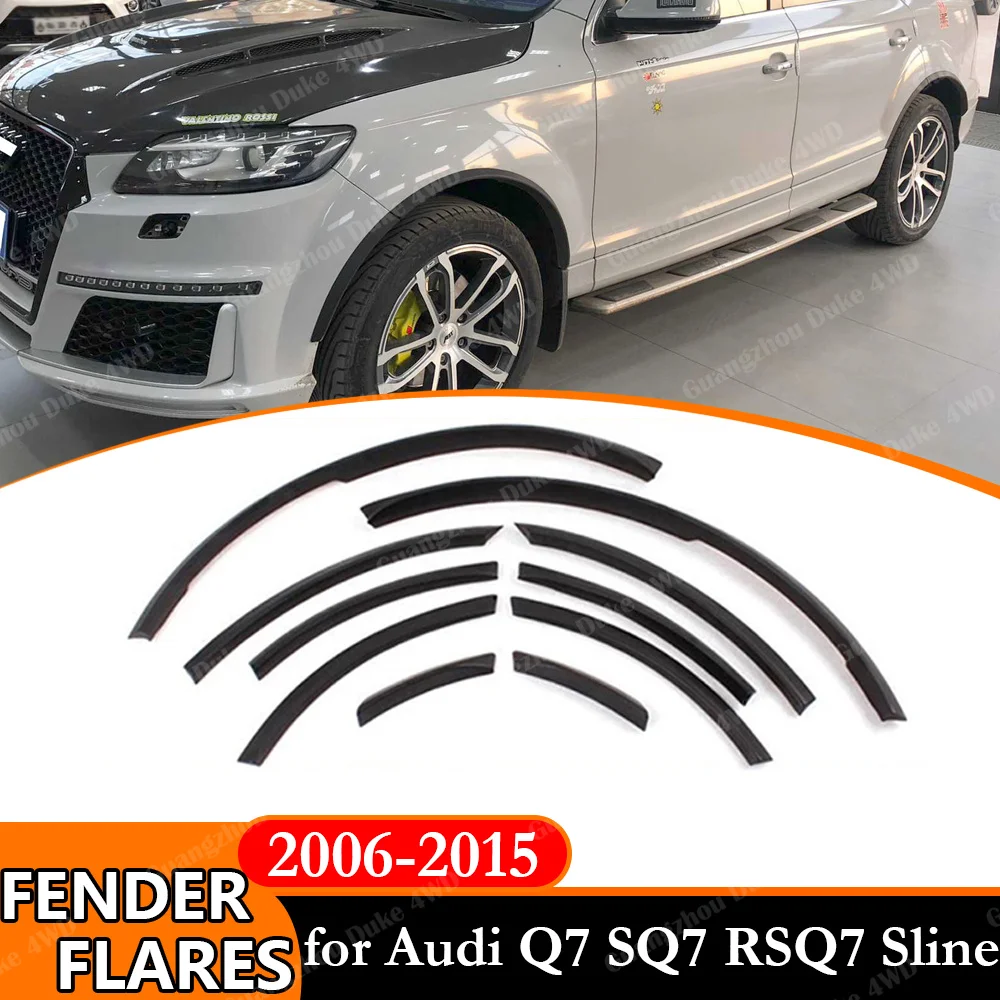 Фото Накладки на колесные арки (расширители арок) для Audi Q7 RSQ7 Sline 2006-2015, черные, декоративные накладки на колеса, молдинги, наклейки для авто №1