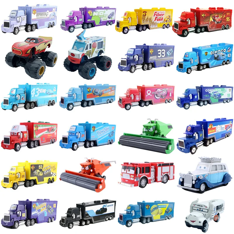 Горячий Дисней Пиксар Автомобиль 2 3 Молния МакКуин Фрэнк Фриттер монстр-трак Мак Дядя Трак игрушки набор металлических сплавов игрушка детям подарок