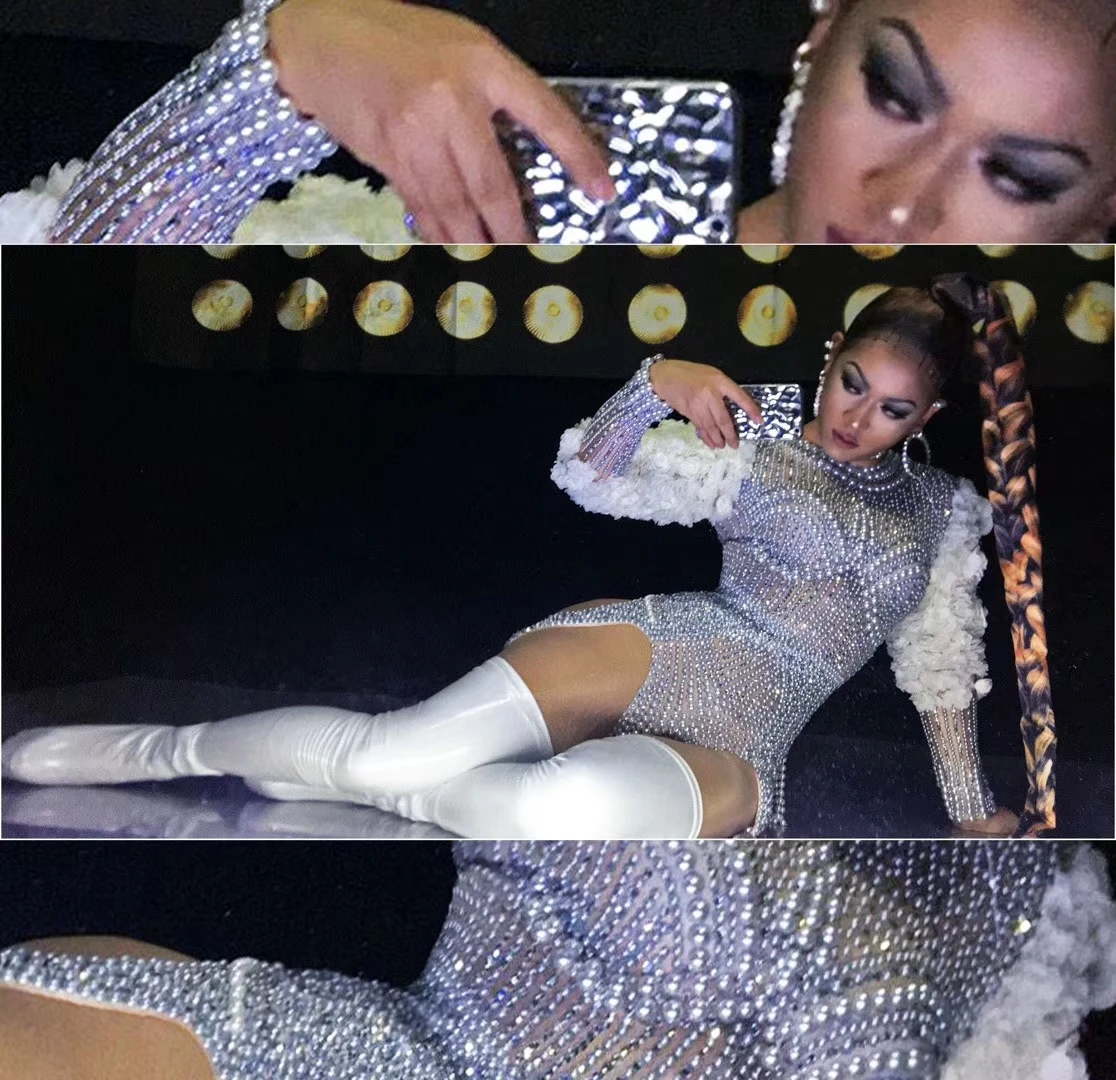 Танцующий на шесте женский облегающий боди костюм для ночного клуба стильные