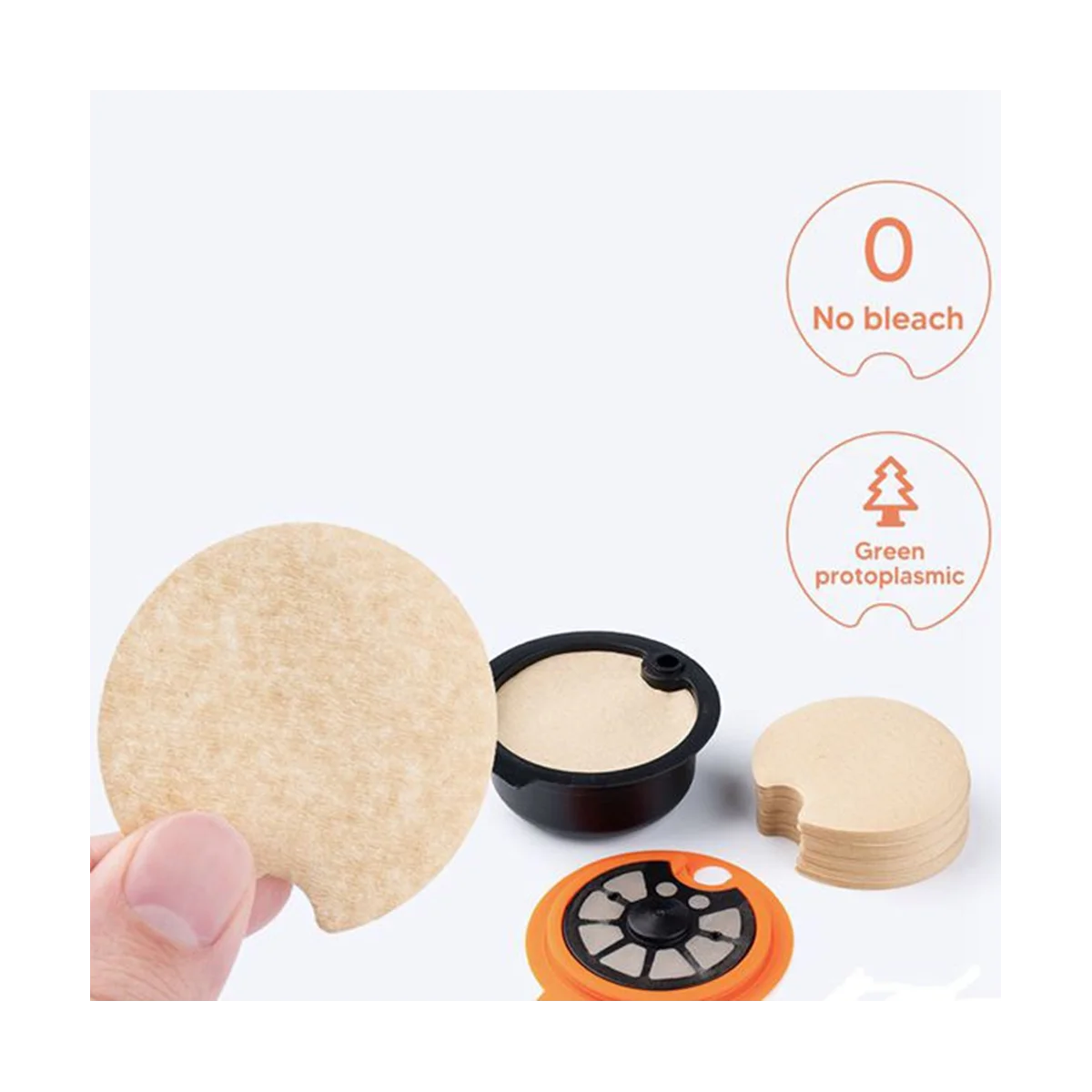 

200Pcs Disposible Paper Filter for Reusable Coffee Capsule From Block Keep Capsule for Cleaning