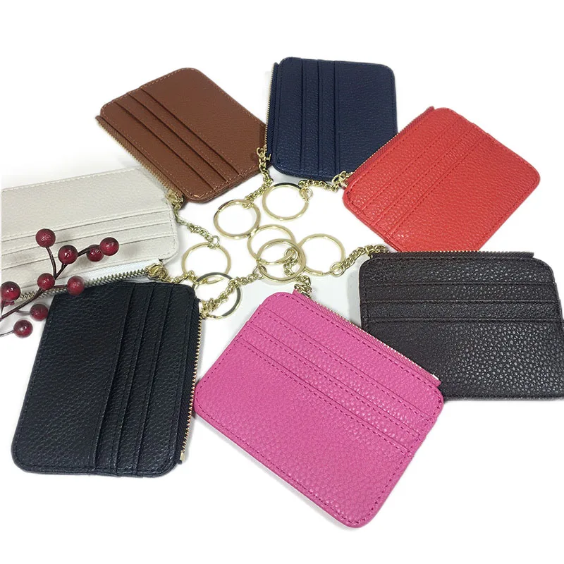 

Multi-card Female Small Leather Pu Coin Money Holder Purse Pouch Women Ultra-thin Credit Card Wallet Bag Small Bus Id Card Bag
