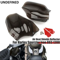 reflective saddle shields air heat deflector for harley sportster iron 883 1200 xl forty eight 2014 2015 2019 motorcycle smoke