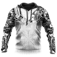 fashion odin viking wolf tattoo 3d printed mens hoodie and sweatshirt fall unisex zip hoodie activewear casual pullover