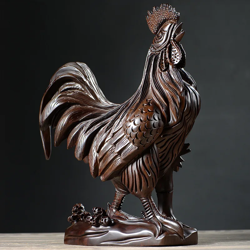 

Ebony Wood Carving Decoration Cock Solid Wood Carving Home Living Room Study Office Opening Decoration Rosewood Craft Gift