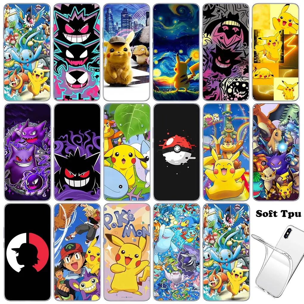 Чехол для телефона P-Pokemons GO P-Pikachus Gengar Motorola Moto E22 E40 E30 G200 G13 G14 G54 G84 G85 G04 G24 One Fusion Soft Case