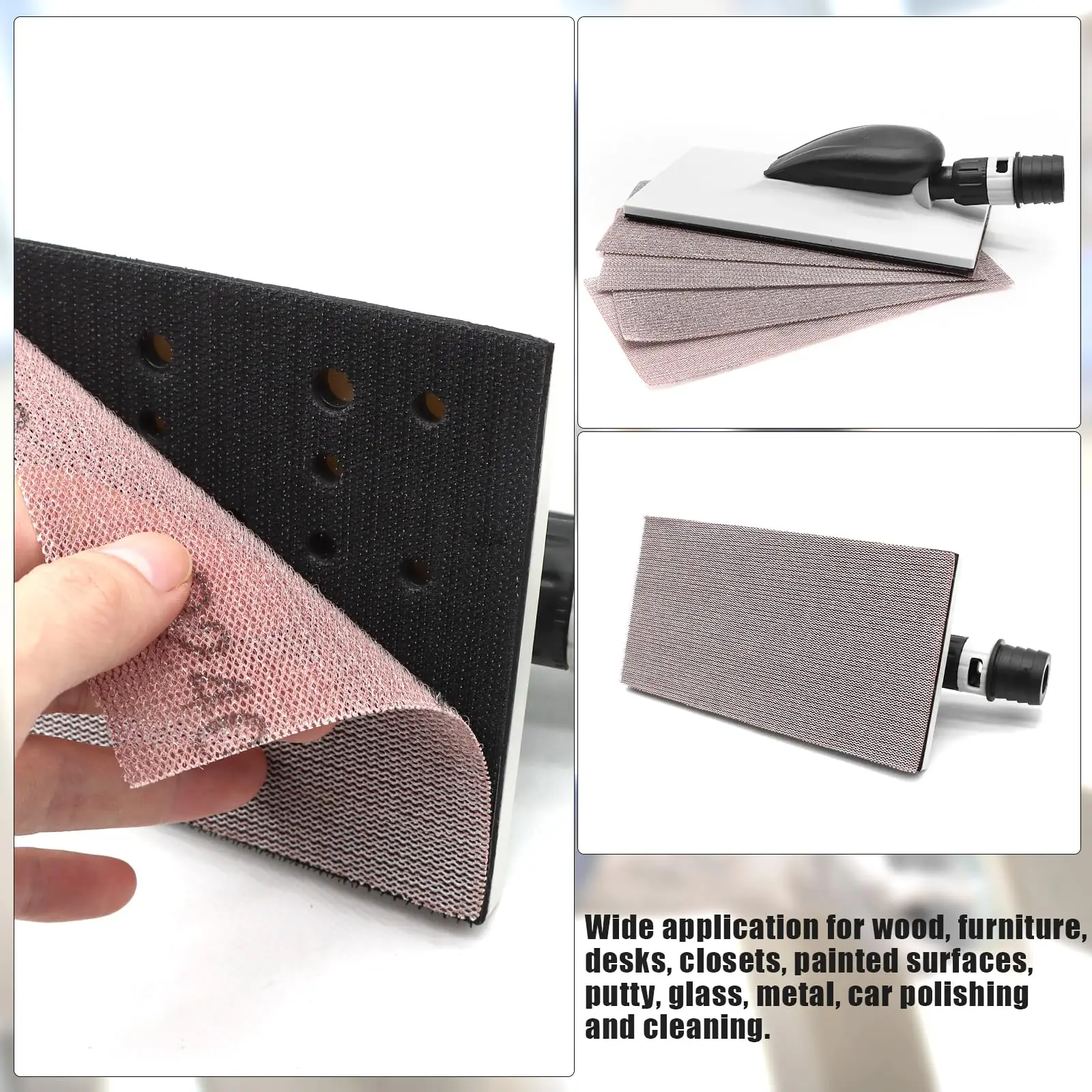 Набор ручных шлифовальных блоков с крючком и петлей 114*228 мм 6 шт. для удаления пыли